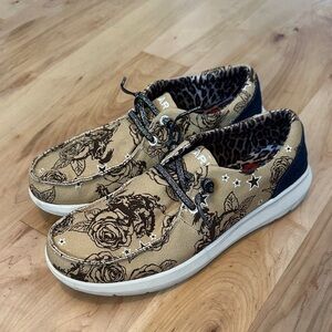 Ariat Tan and Black Floral Women's Shoes